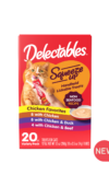 NEW! Delectables Squeeze Up wet cat treat. Hartz SKU# 3270013036. Front of package.