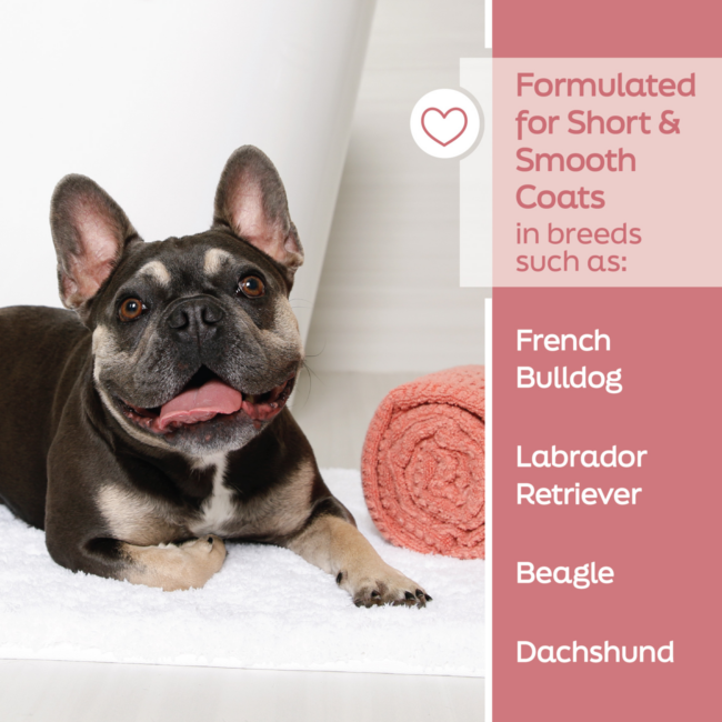 An soothing dog shampoo formulated for dogs such as labrodor retriever, french bull dog, beagle and daschund.