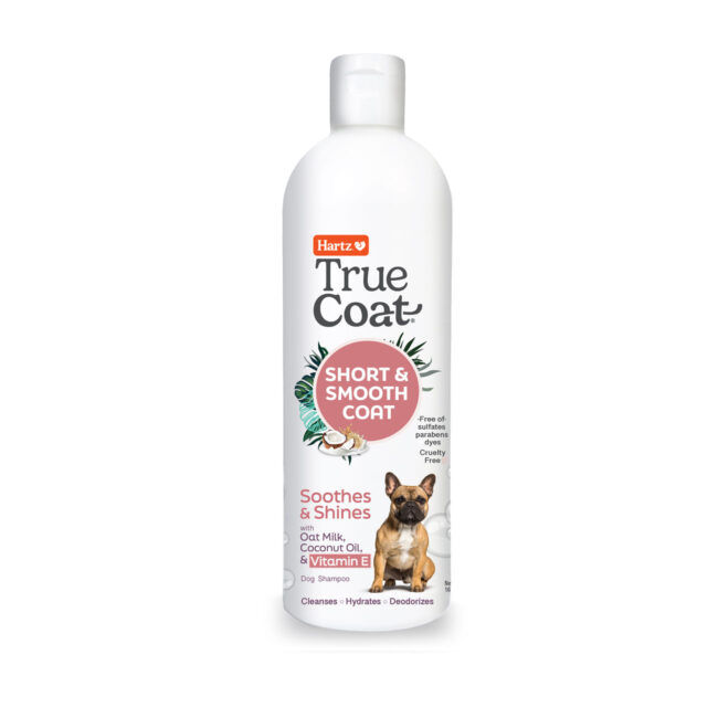 Hartz True Coat Short & Smooth Coat soothing dog shampoo.
