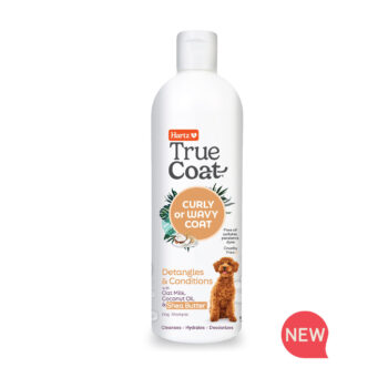 Hartz True Coat Curly or Wavy Coat detangle dog shampoo.