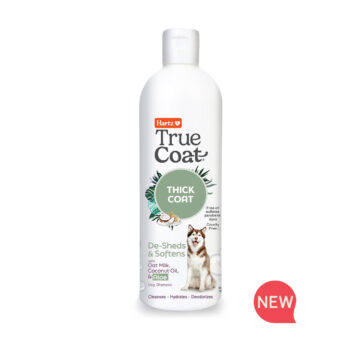 New! Hartz True Coat Thick Coat deshedding dog shampoo.