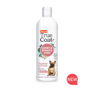 New! Hartz True Coat Short & Smooth Coat soothing dog shampoo.