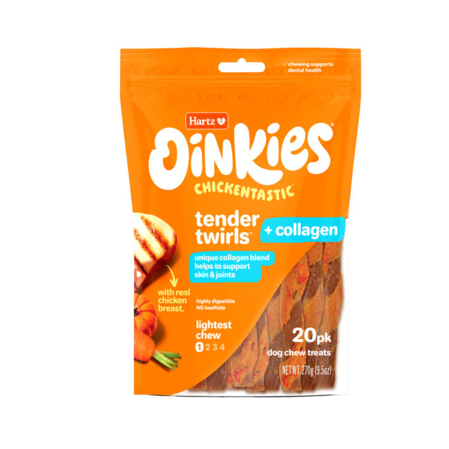 Hartz Oinkies Tender Twirls with collagen.