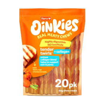 Hartz Oinkies Tender Twirls with collagen.