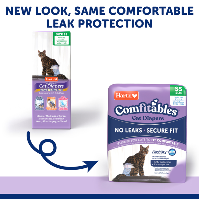 Hartz Comfitables disposable cat diapers, size XS, Comparison