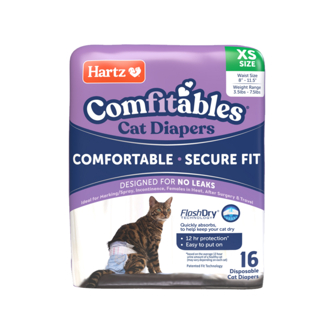 Hartz Comfitables disposable cat diapers, size XS, Front