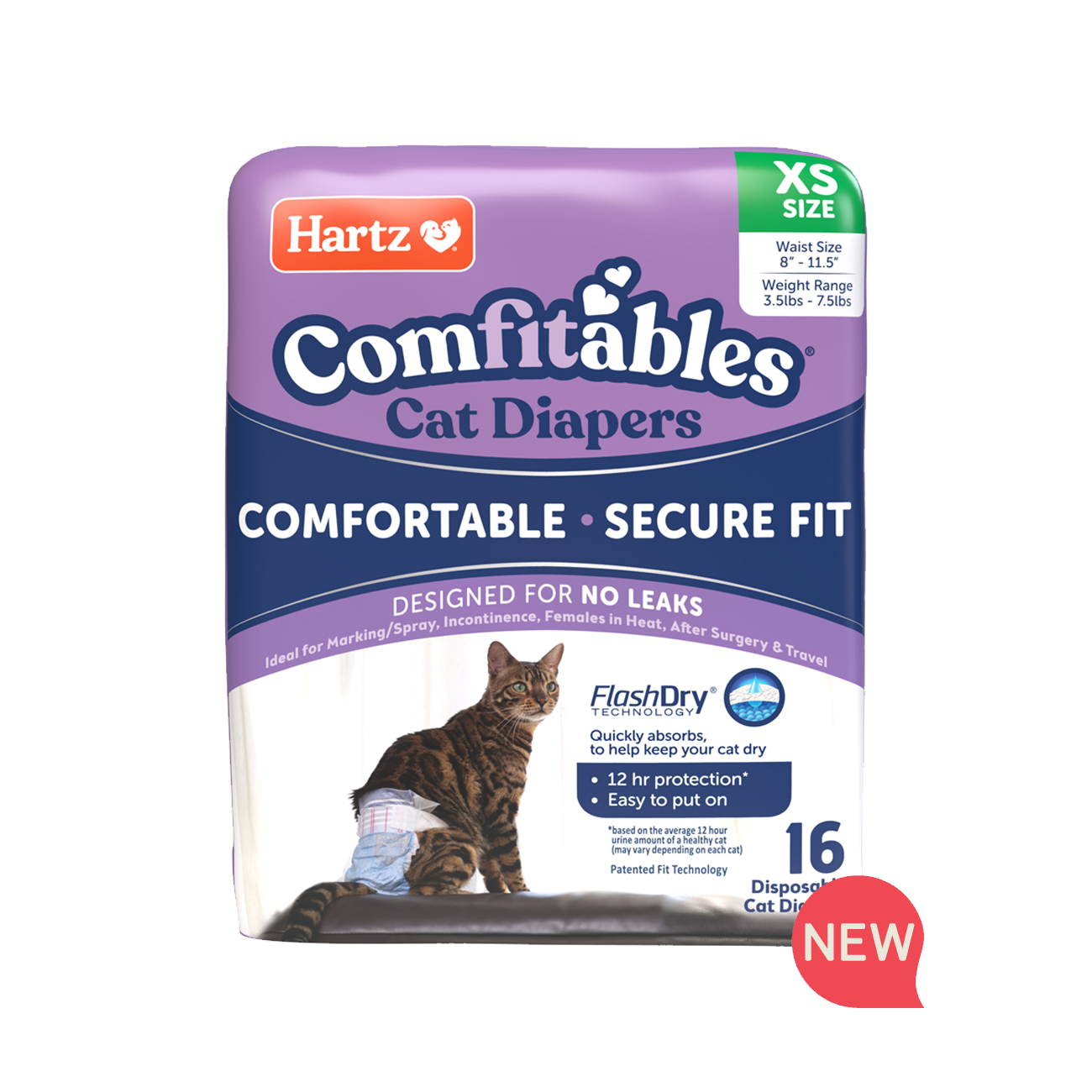 Hartz® Comfitables® Cat Diapers, Size XS, 3.5-7.5 lbs. | Hartz