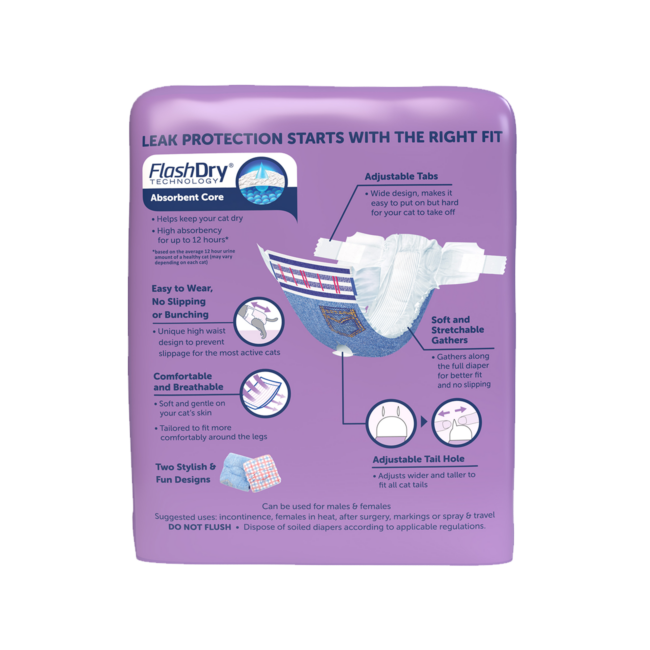 Comfitables Cat Diapers Size S Back