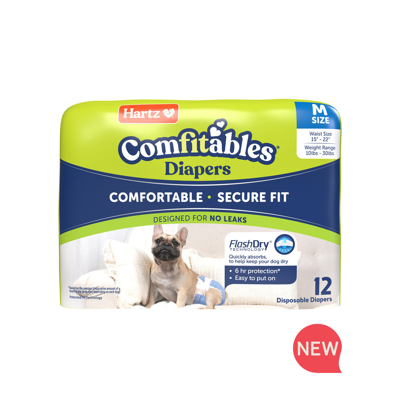 Hartz® Comfitables® Dog Diapers, Size M, 10 30 12ct Hartz