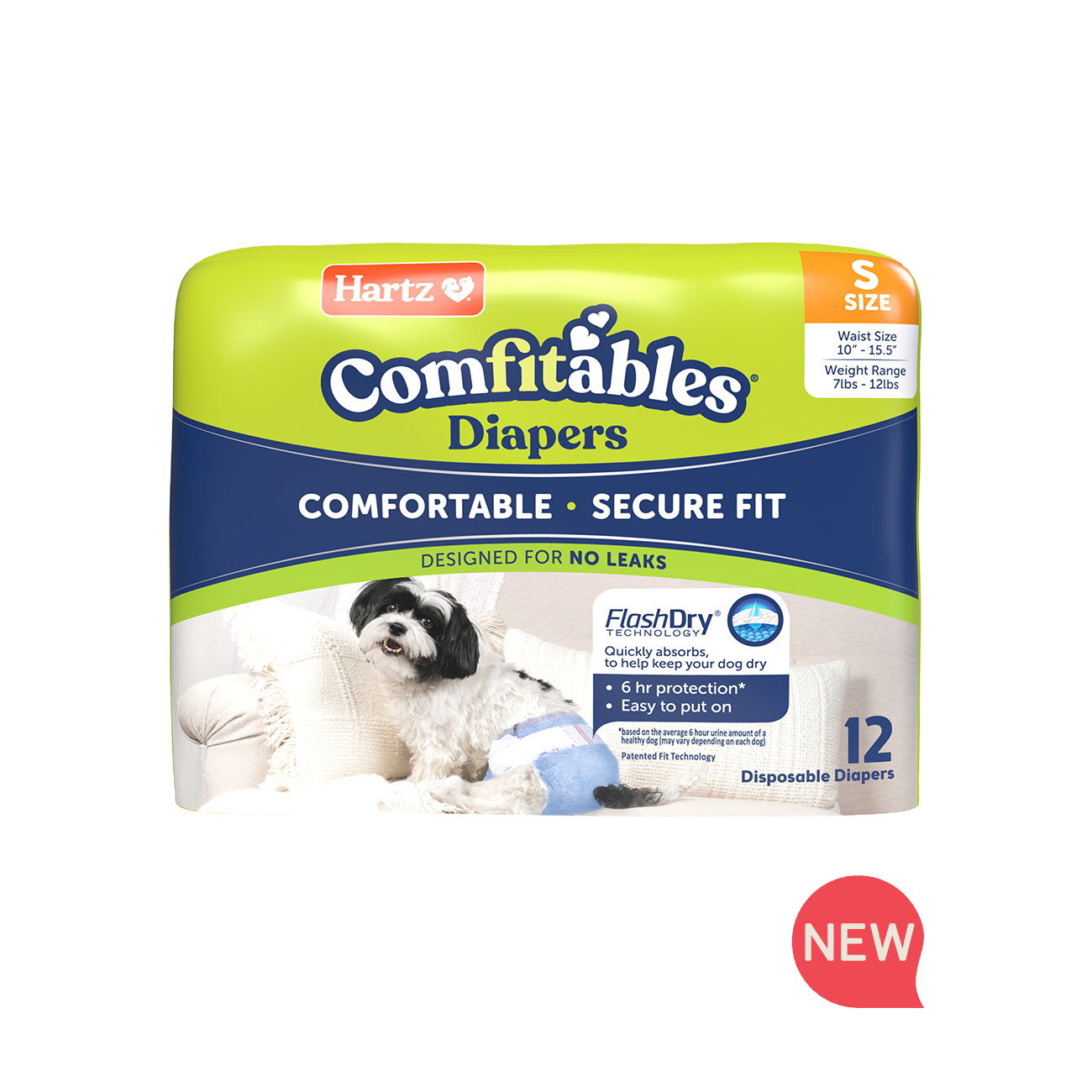 Hartz® Comfitables® Dog Diapers, Size S, 7 - 12 lbs. - 12ct | Hartz