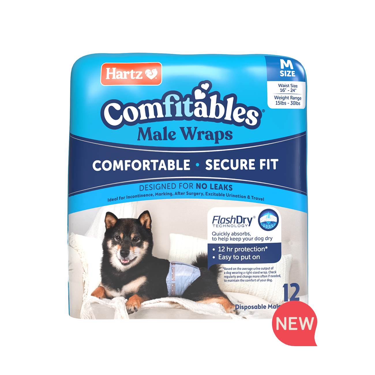 Hartz® Comfitables® Dog Wraps, Size M, 15 - 30 lbs. - 12ct | Hartz