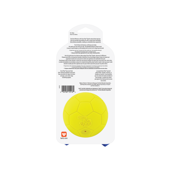 Hartz Dura Play Sports Soccer Ball Dog Toy, Back