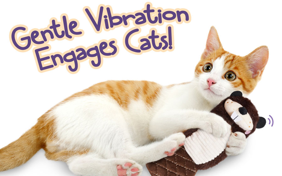 Hartz Just for Cats Chucklin’ Beaver Kicker Cat Toy Gentle Vibration Engages Cats