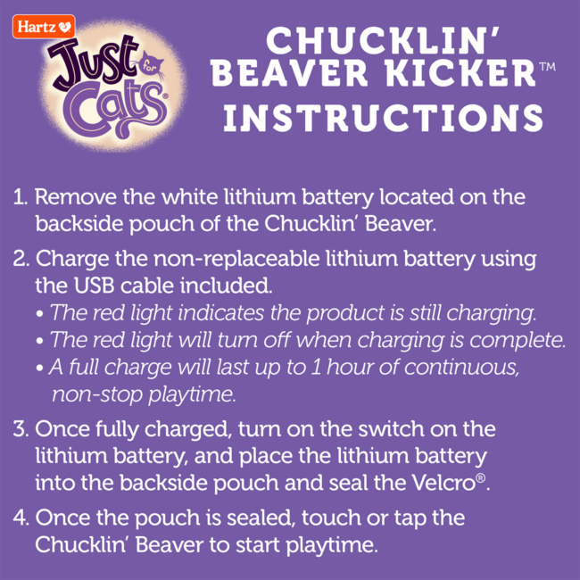 Hartz Just for Cats Chucklin’ Beaver Kicker Cat Toy Instructions