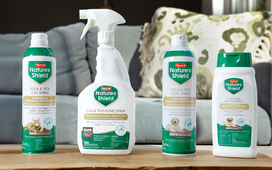 Hartz Nature's shield flea and tick products for dogs and cats.