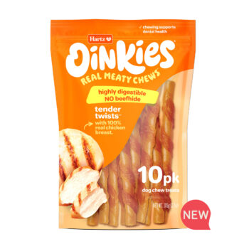 NEW! Pack of 10 oinkies tender twists with 100% real chicken.