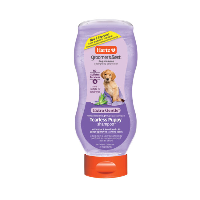 Hartz Groomer's Best hypoallergenic puppy shampoo.
