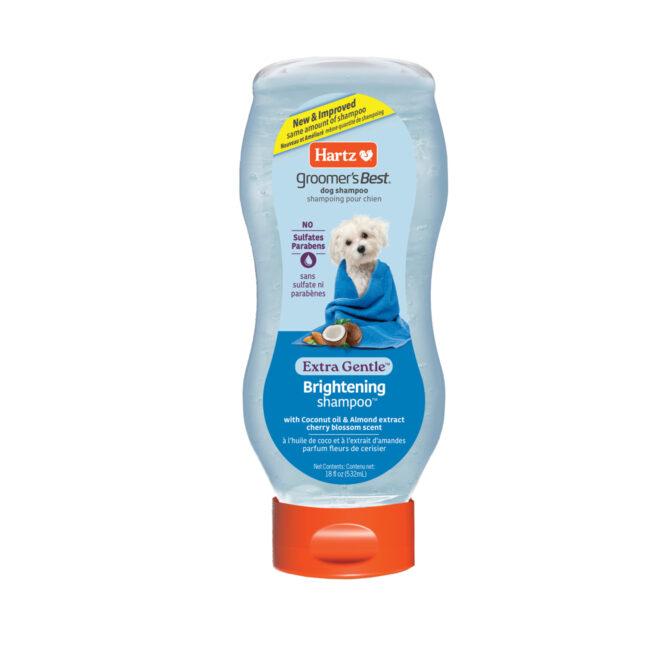 Hartz Groomer's Best brightening shampoo for dogs.