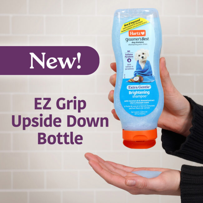 Hartz groomers best brightening shampoo. EZ grip bottle.