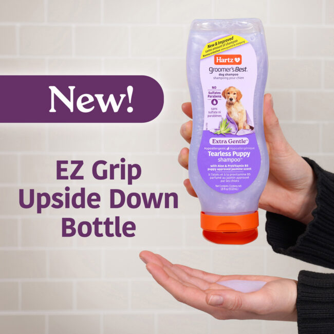 Hartz Groomer's Best gentle puppy shampoo. EZ grip bottle.