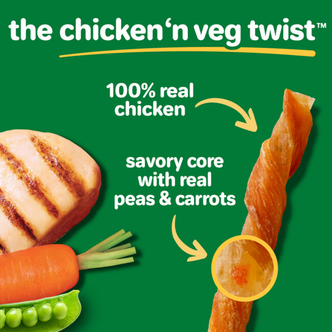 Oinkies chicken n veg twist dog treat