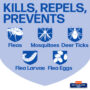 Flea and tick drops kills fleas, flea larvae and deer ticks